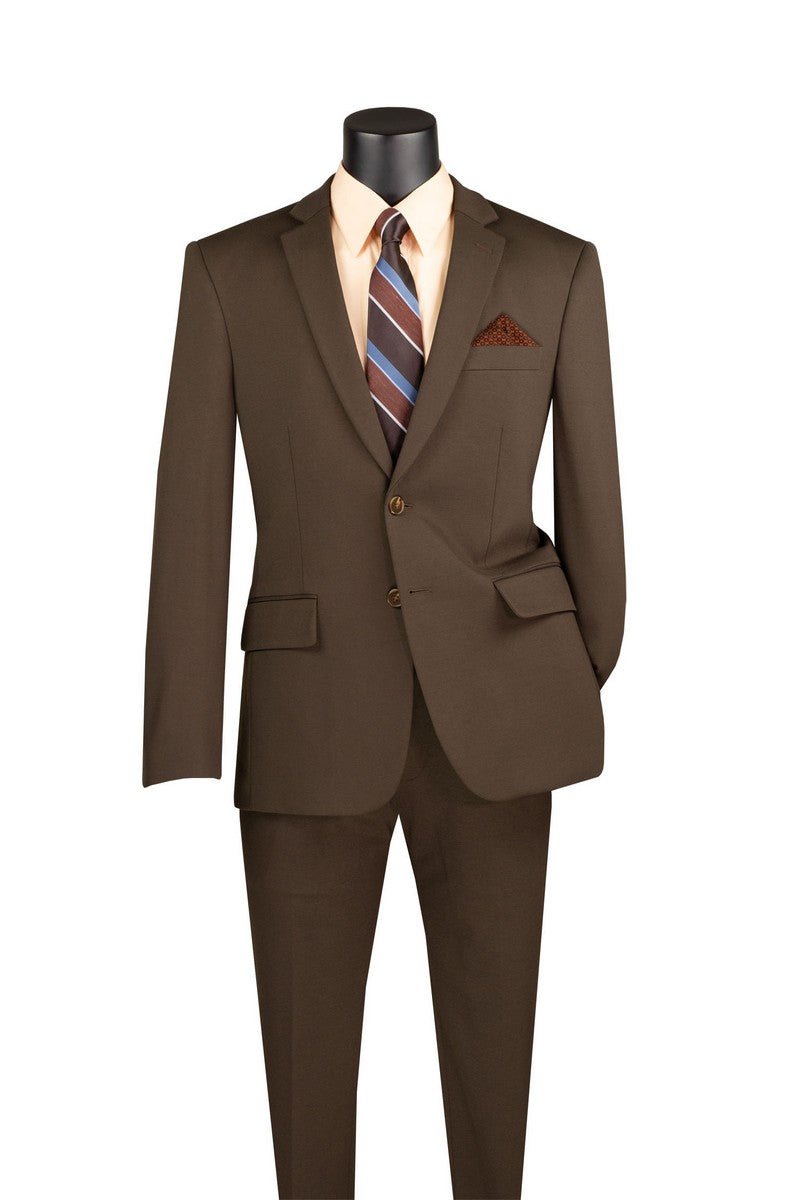 Vinci Super Stretch Slim Fit Suit | SDX-3 - Brown