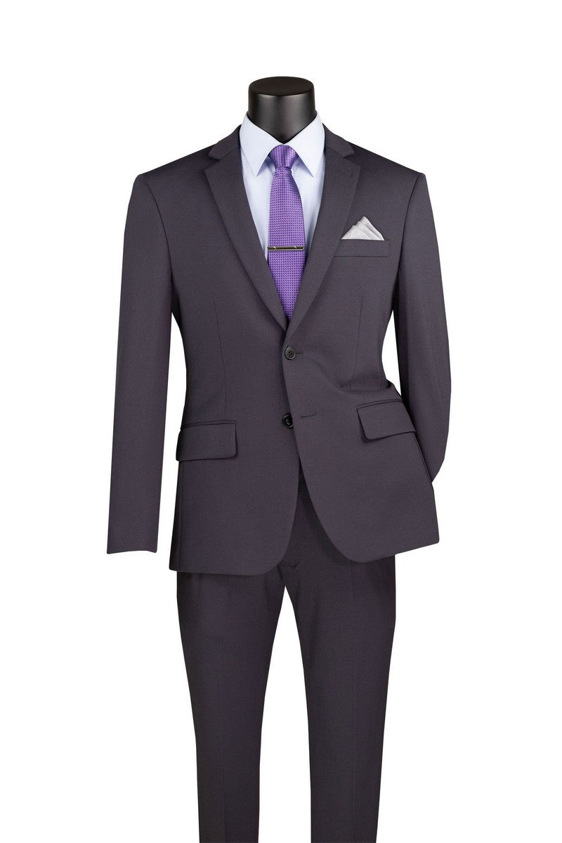 Vinci Super Stretch Slim Fit Suit | SDX-3 - Charcoal
