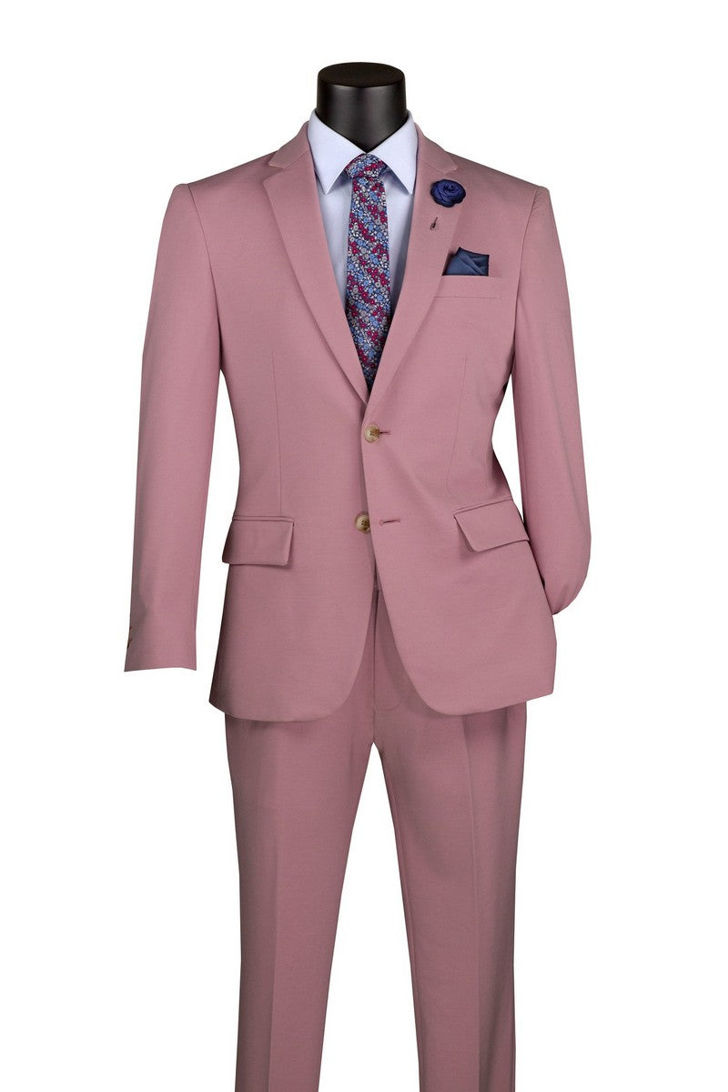 Vinci Super Stretch Slim Fit Suit | SDX-3 - Pink