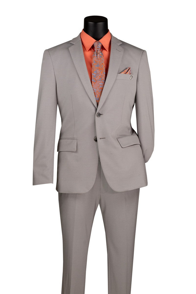 Vinci Super Stretch Slim Fit Suit | SDX-3 - Silver