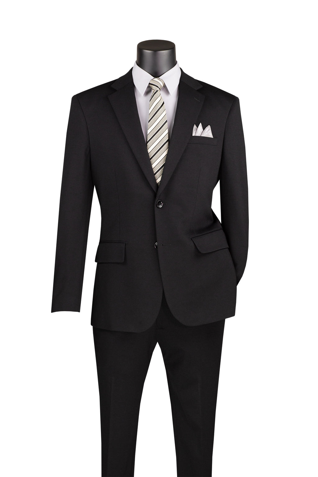 Vinci Super Stretch Slim Fit Suit | SDX-3 - Black