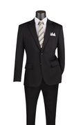 Vinci Super Stretch Slim Fit Suit | SDX-3 - Black