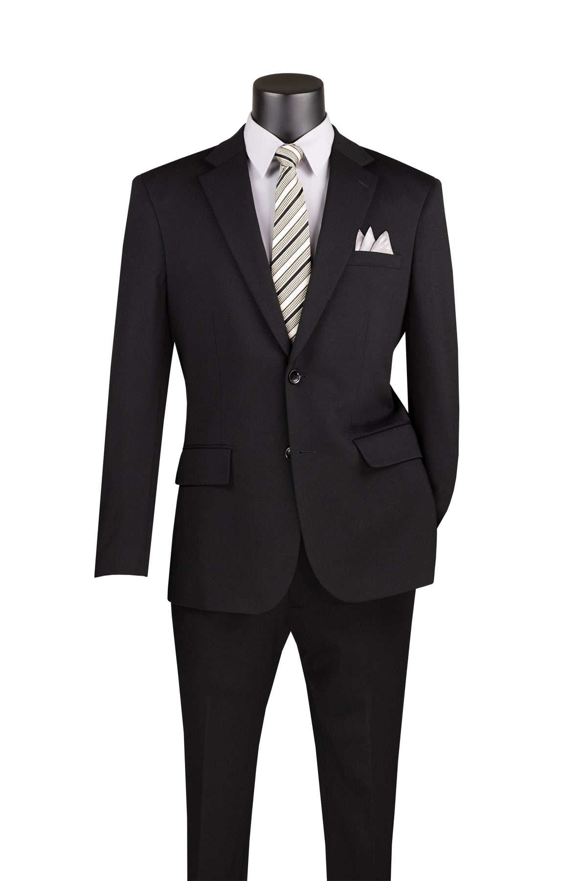 Vinci Super Stretch Slim Fit Suit | SDX-3 - Black