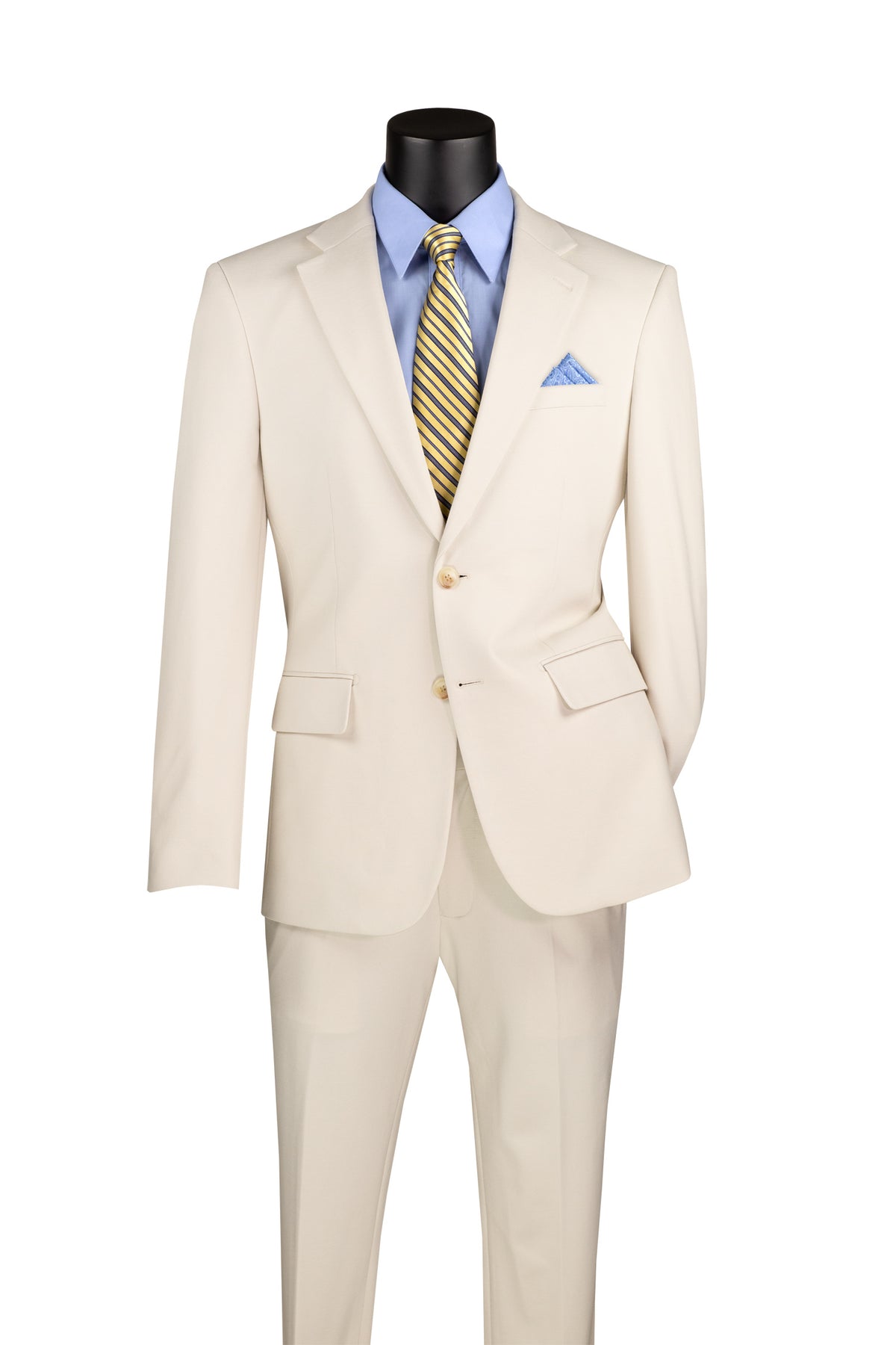 Vinci Super Stretch Slim Fit Suit | SDX-3 - Bone White