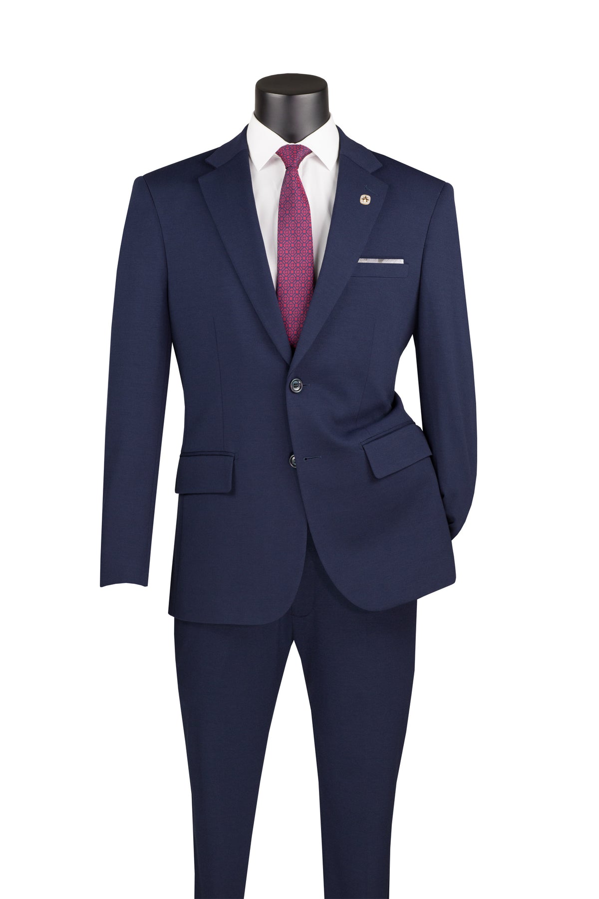 Vinci Super Stretch Slim Fit Suit | SDX-3 - Navy