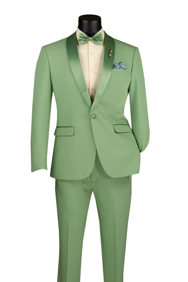 Vinci Stretch Slim Fit Tuxedo with Bow Tie | TSS-2 - Sage